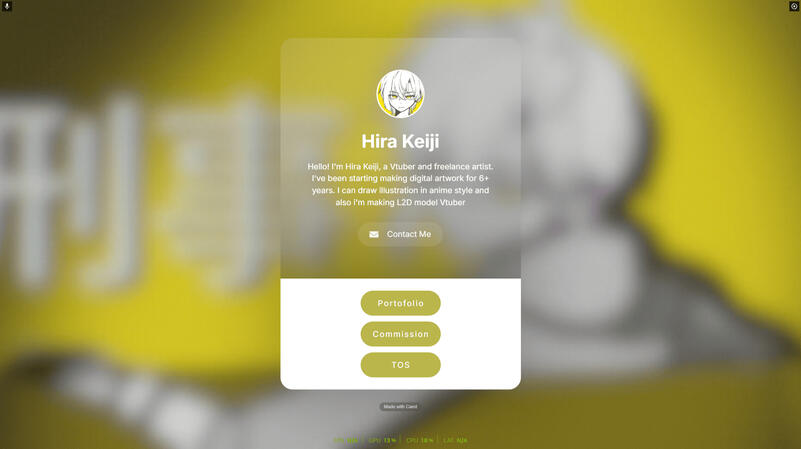 Hira's Carrd, Simple Commission and Social Media